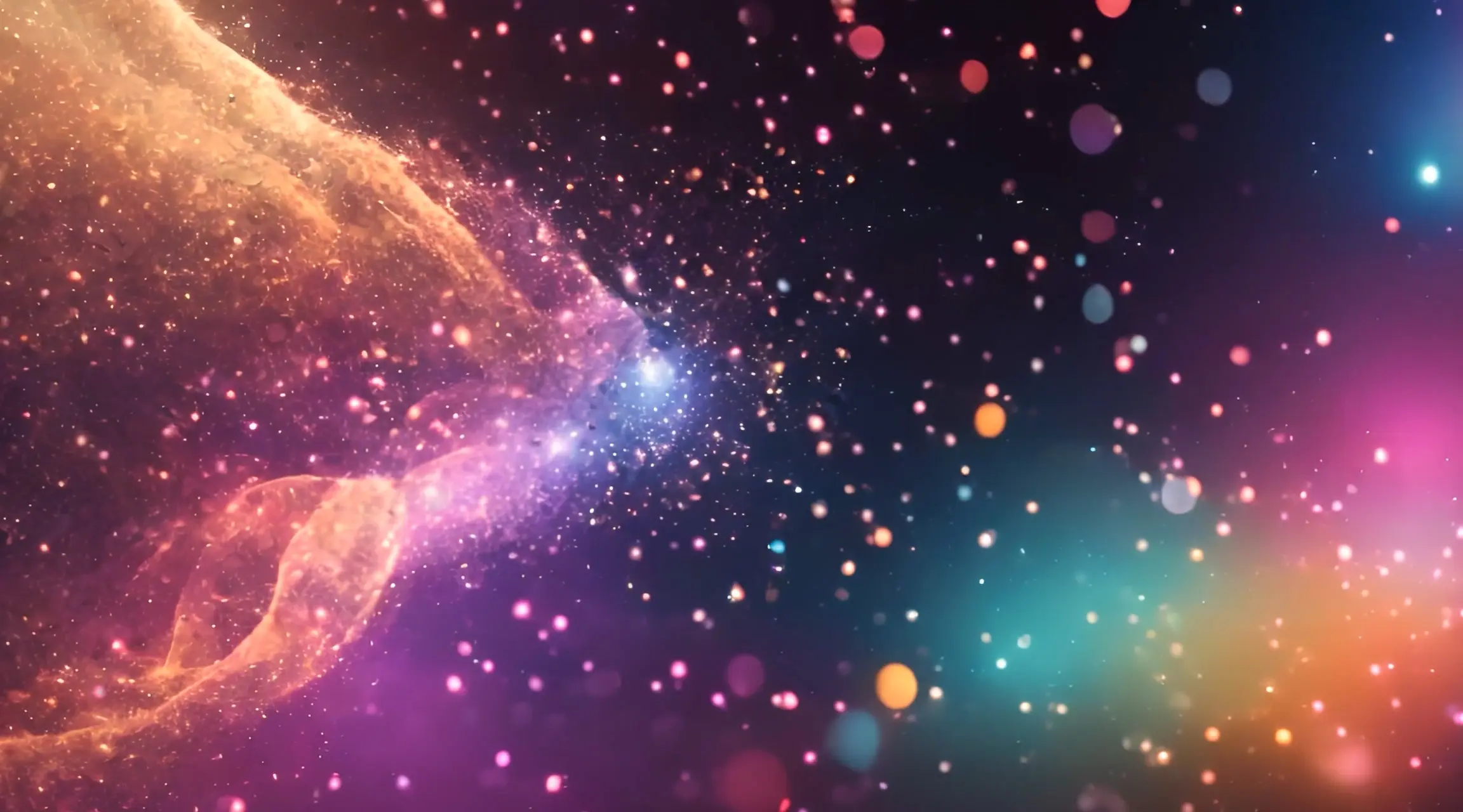 Nebula Dust Dance Colorful Space Particles